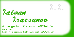 kalman kracsunov business card